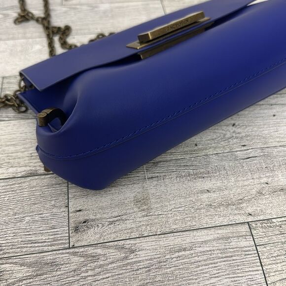 Zac Posen Eartha Cobalt Blue Folded Gusset Leather Crossbody With Dustbag - Picture 7 of 15